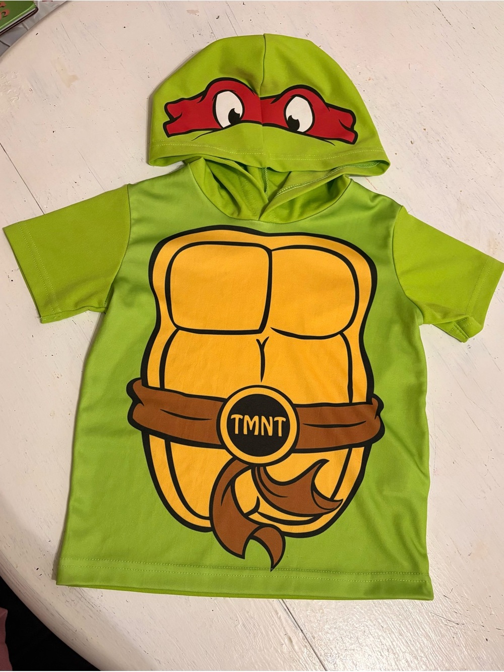 Teenage Mutant Ninja Turtles Green Raphael Hooded Kids Costume Shirt